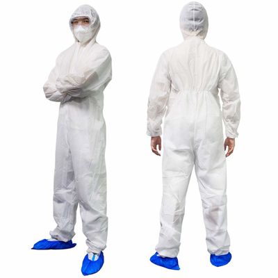 耐久の微小孔のある使い捨て可能な外科つなぎ服のフードが付いている使い捨て可能なHazmatのスーツ