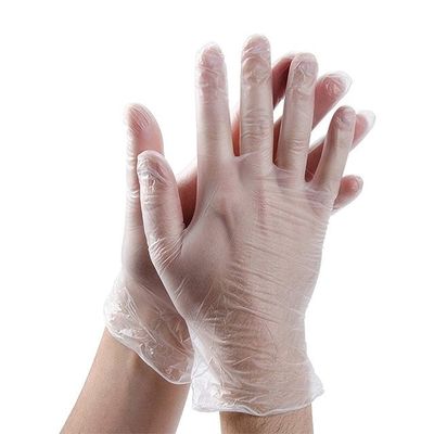 ポリ塩化ビニールのビニールの使い捨て可能な使い捨て可能な検査の手袋の普通サイズの反切口のプラスチック手袋