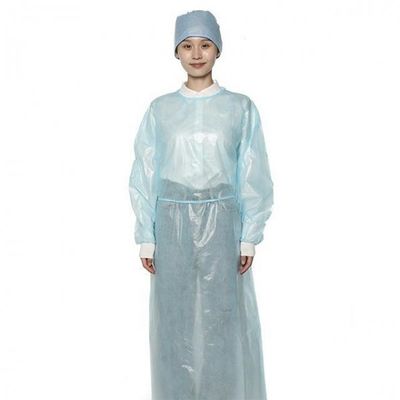 カスタマイズされた緑の使い捨て可能なプラスチックは35gsm使い捨て可能な障壁のガウンにガウンを着せる