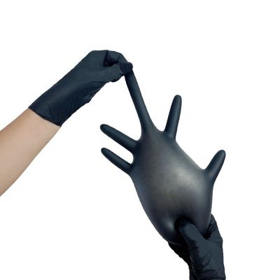 反穿刺S-XLの黒の手の保護のための生殖不能のニトリルの手袋