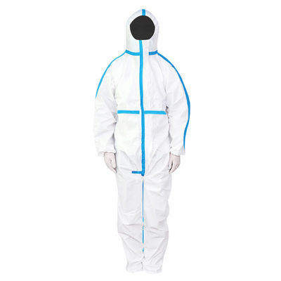 Nonwoven PPEの化学使い捨て可能な保護つなぎ服M L XL 2XL 3XL 4XL
