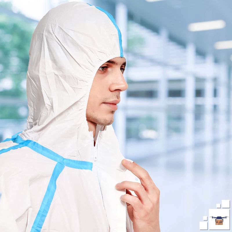 耐久の微小孔のある使い捨て可能な外科つなぎ服のフードが付いている使い捨て可能なHazmatのスーツ